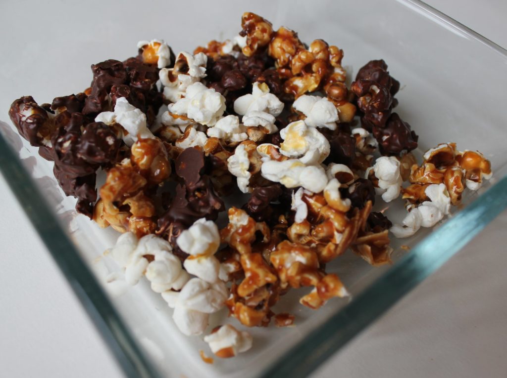 chocolade karamel popcorn