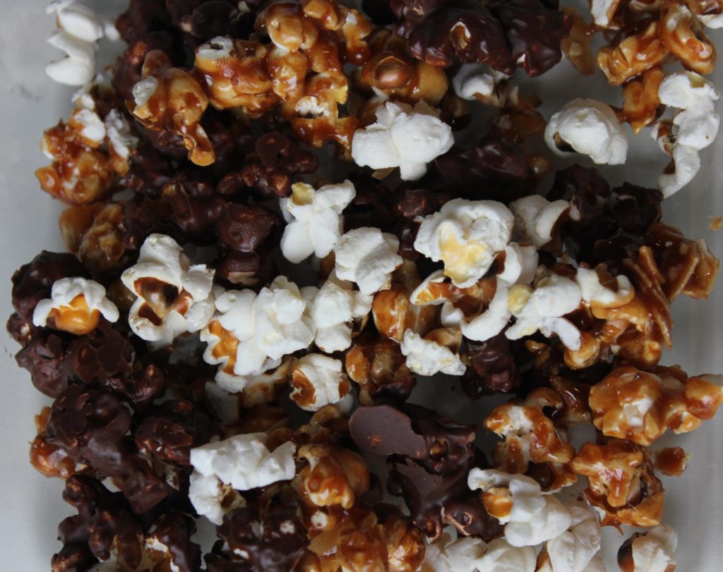 chocolade karamel popcorn
